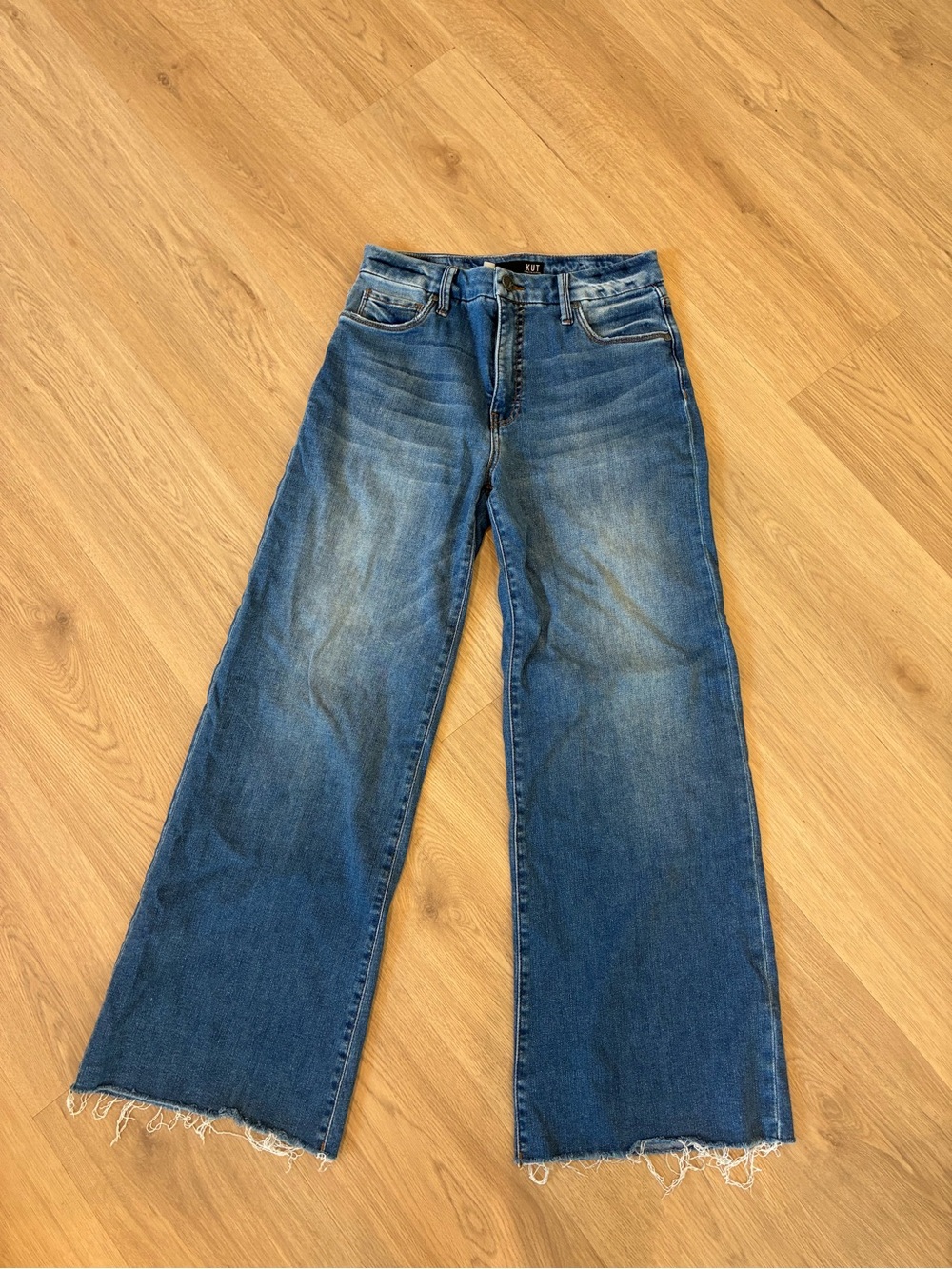 Kut from the Kloth Blue High-Rise Wide Leg Jeans